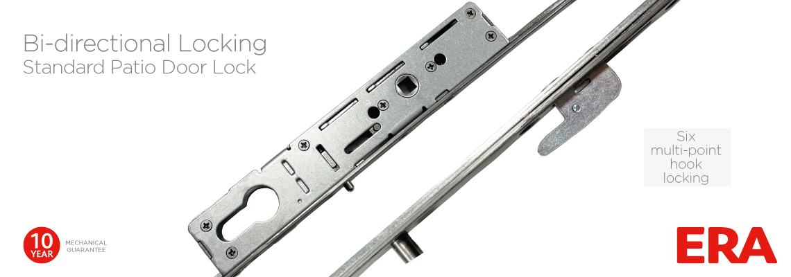 Patio door lock with bi-directional locking 