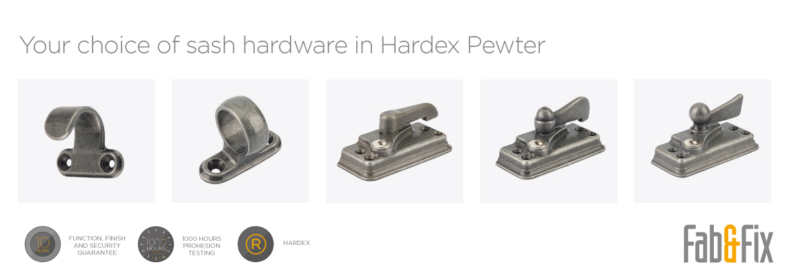 Hardex Pewter cam locks for sash windows