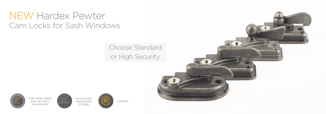 Hardex pewter cam locks for sash windows 