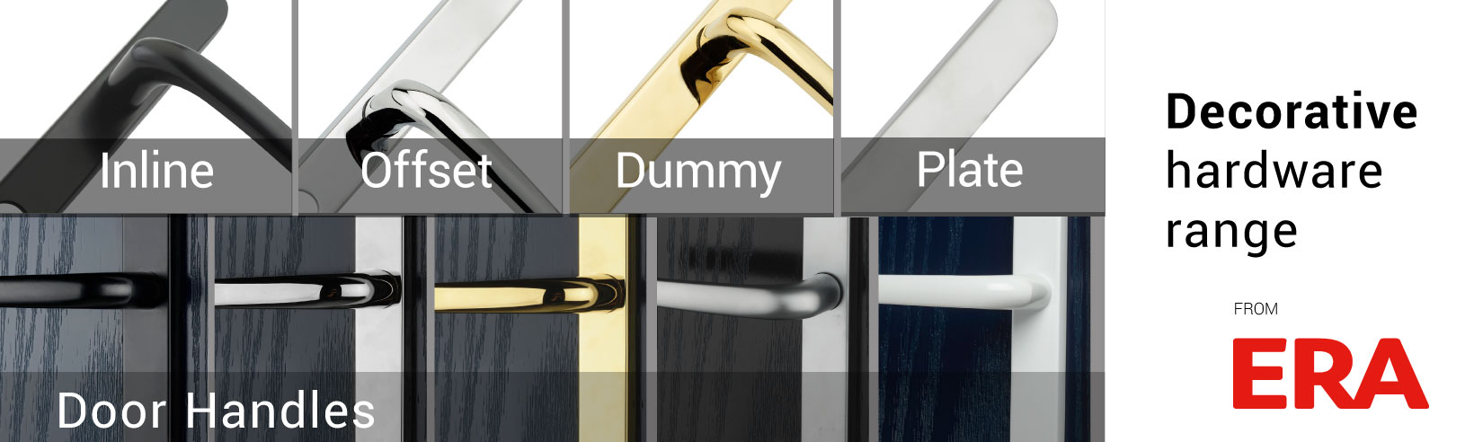 Decorative range of door handles